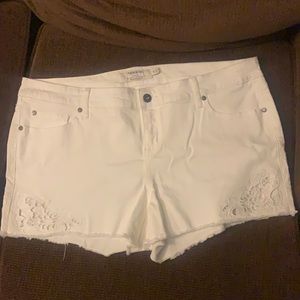 Torrid white jean shorts white
